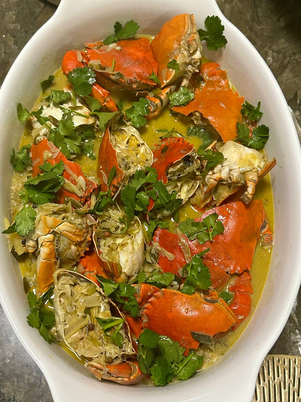 Mud Crab with Ginger and Spring Onion